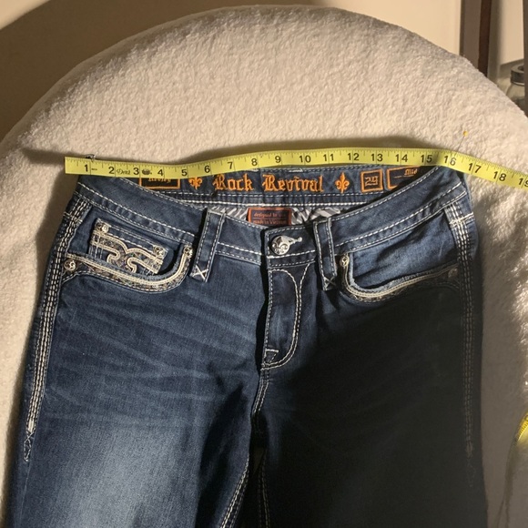 Rock Revival Women's Dark Blue Jeans with Embroidered Pockets - Picture 5 of 7